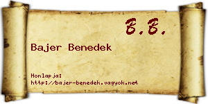 Bajer Benedek névjegykártya